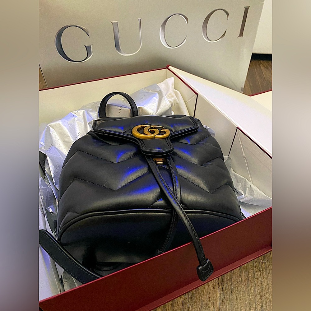 Brand new in box Authentic Gucci GG Marmont small backpack